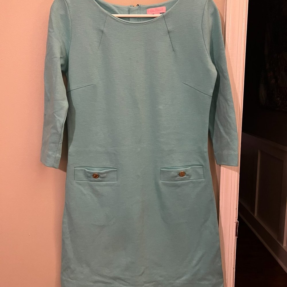 Lilly Pulitzer Charlene Sea Blue Shift Dress Size Small